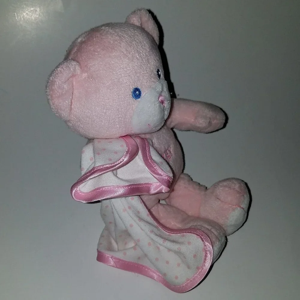 Huggy Fiesta Pink Teddy Bear Lovey Rattle Plush
